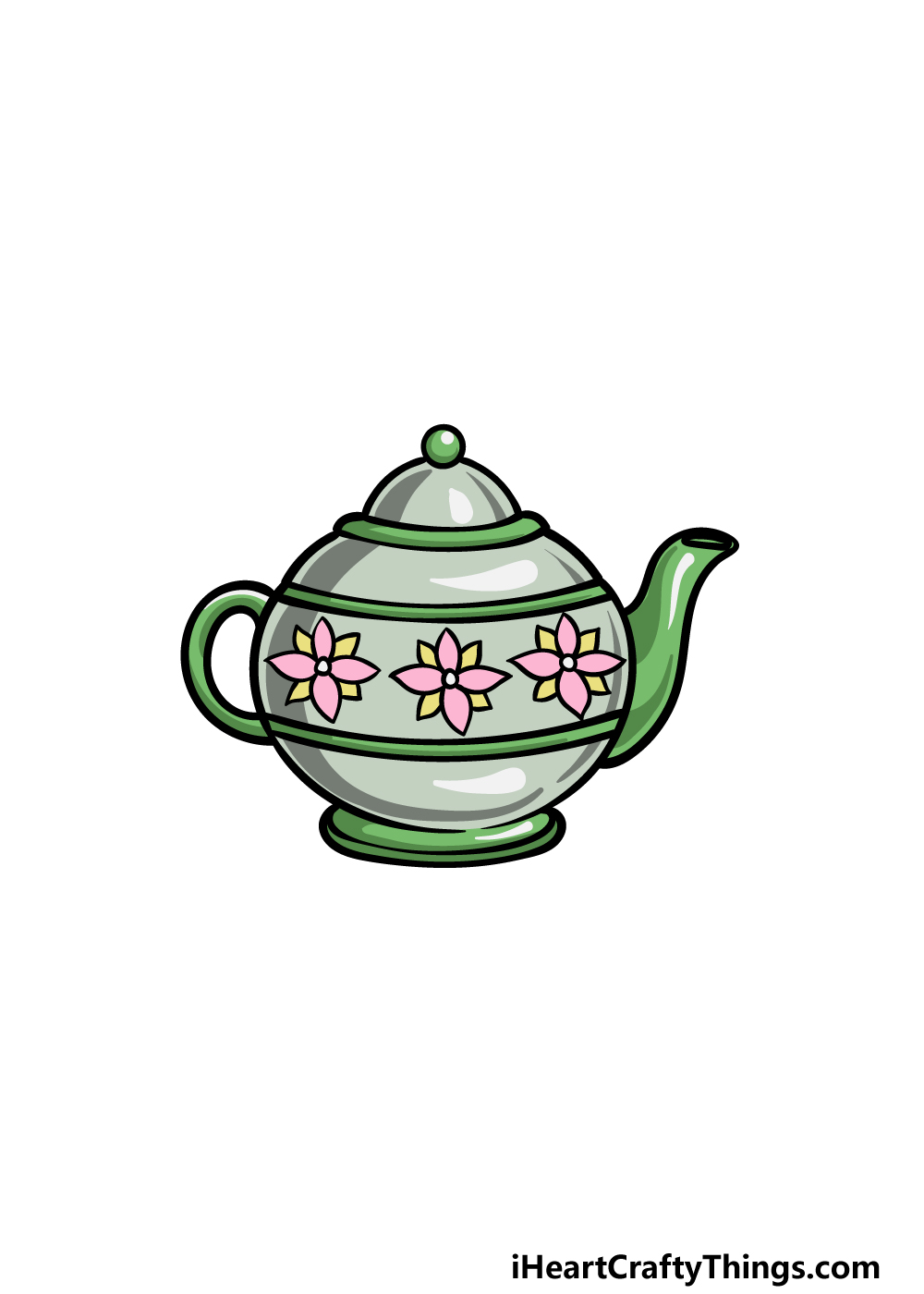 how to draw a Teapot step 6