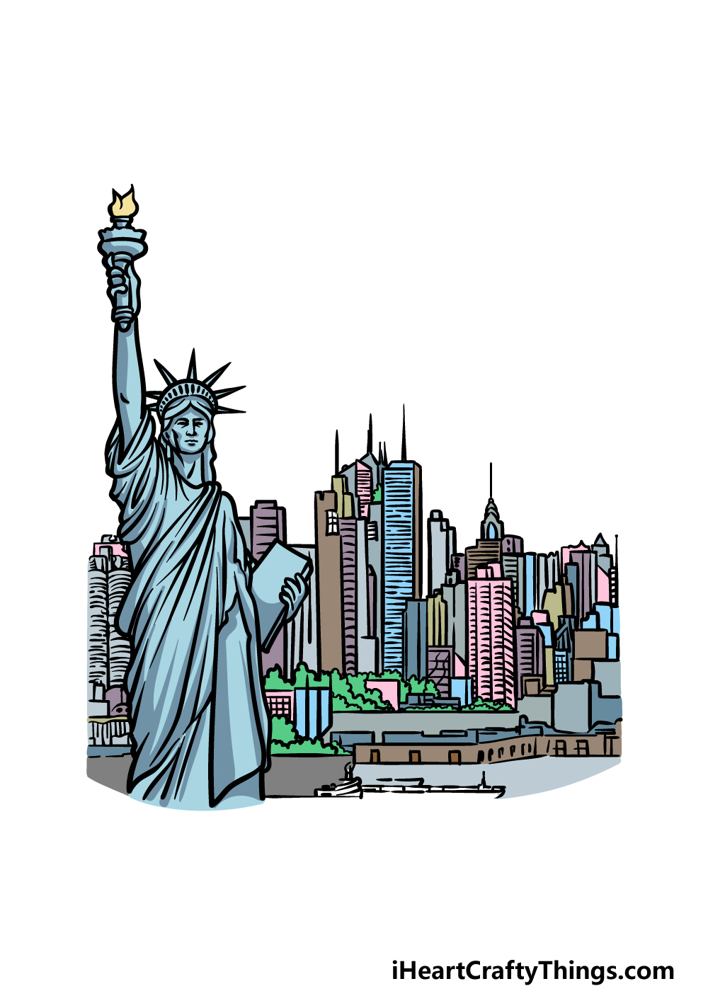 how to draw New York step 6