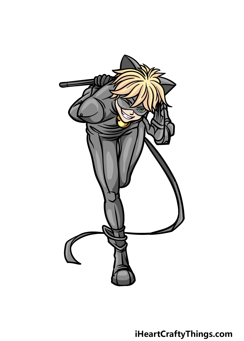how to draw Cat Noir step 6