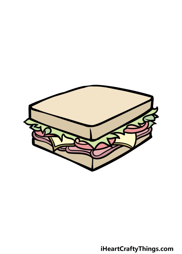 Sandwich Drawing - How To Draw A Sandwich Step By Step