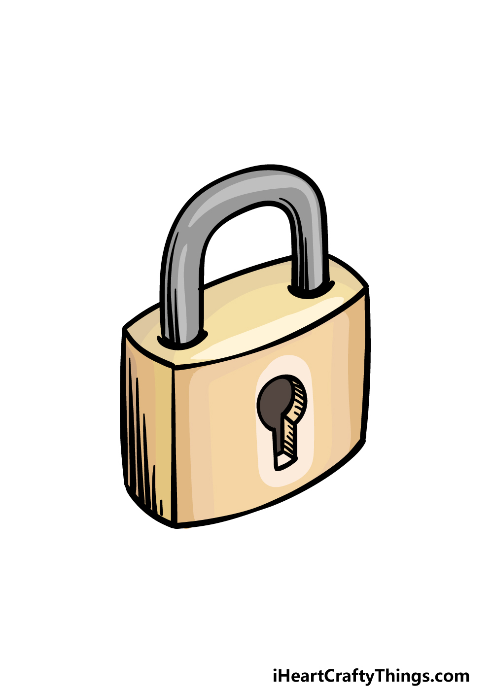 how to draw a Padlock step 6