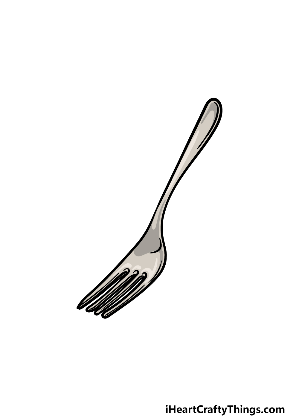 how to draw a fork step 6