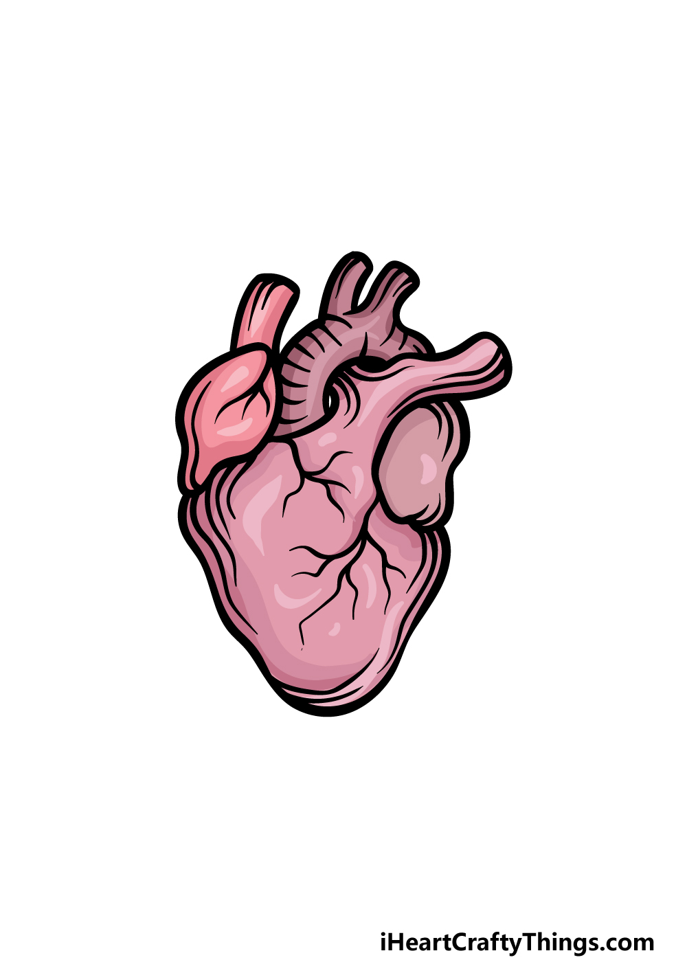 how to draw a realistic heart step 6