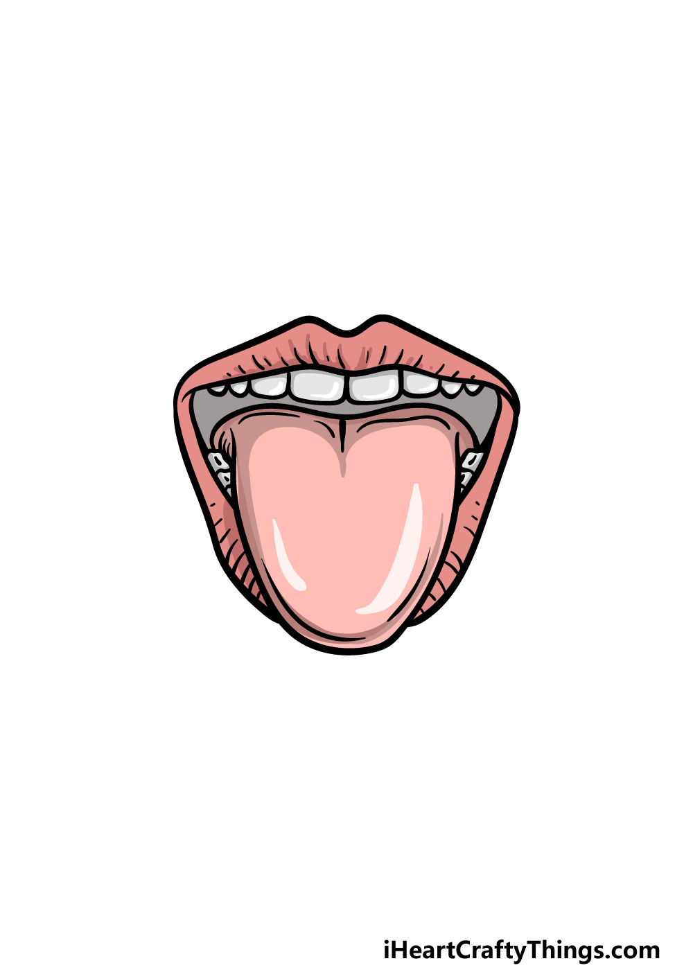 how to draw a tongue step 6
