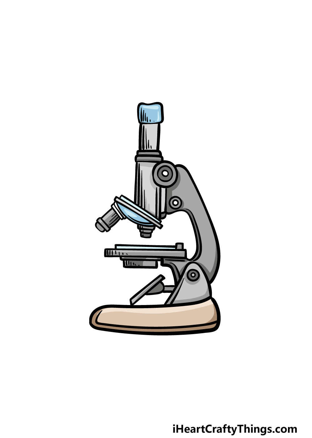 how to draw a microscope step 6