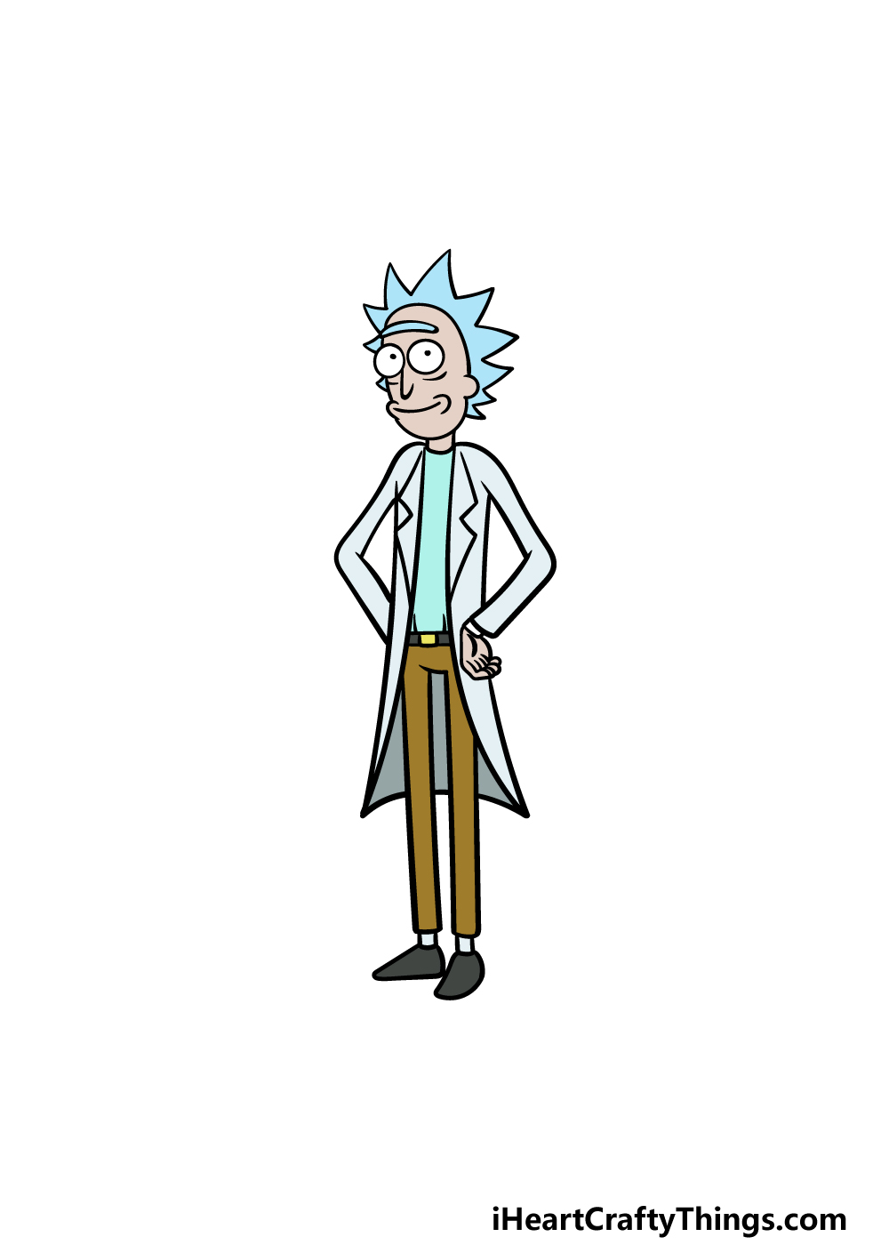 how to draw Rick step 6