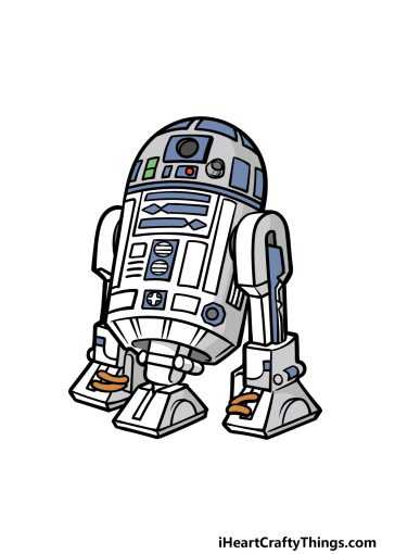 R2D2 Drawing - How To Draw R2D2 Step By Step