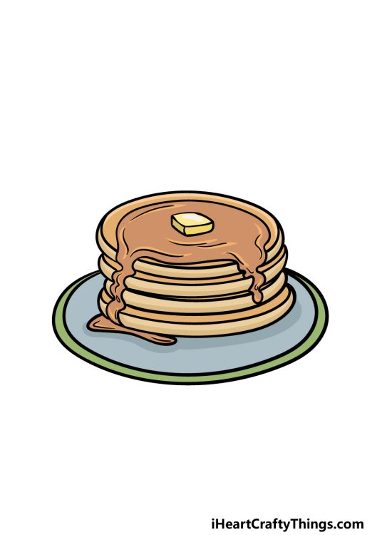 Pancake Drawing - How To Draw A Pancake Step By Step