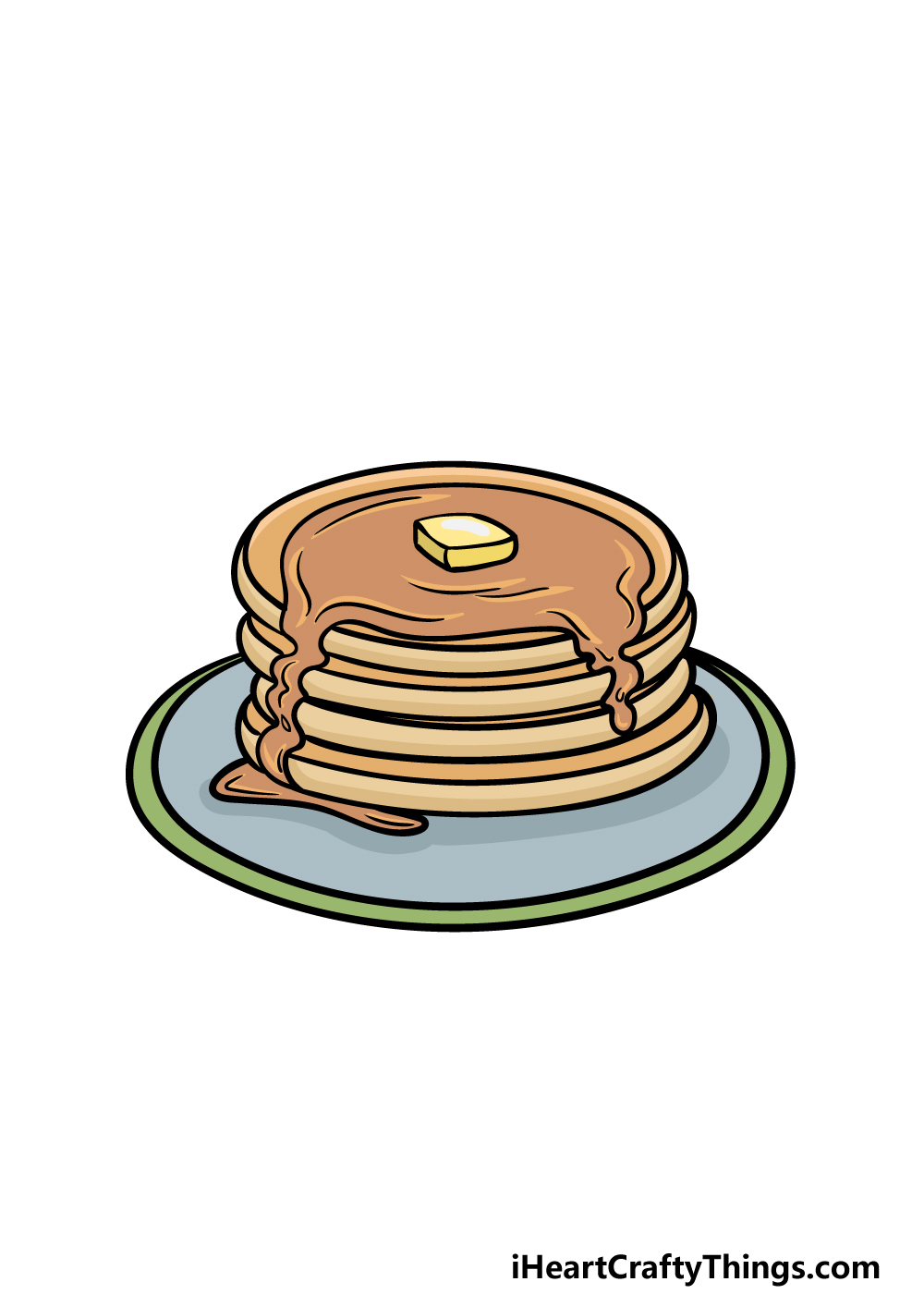 how to draw a pancake step 6