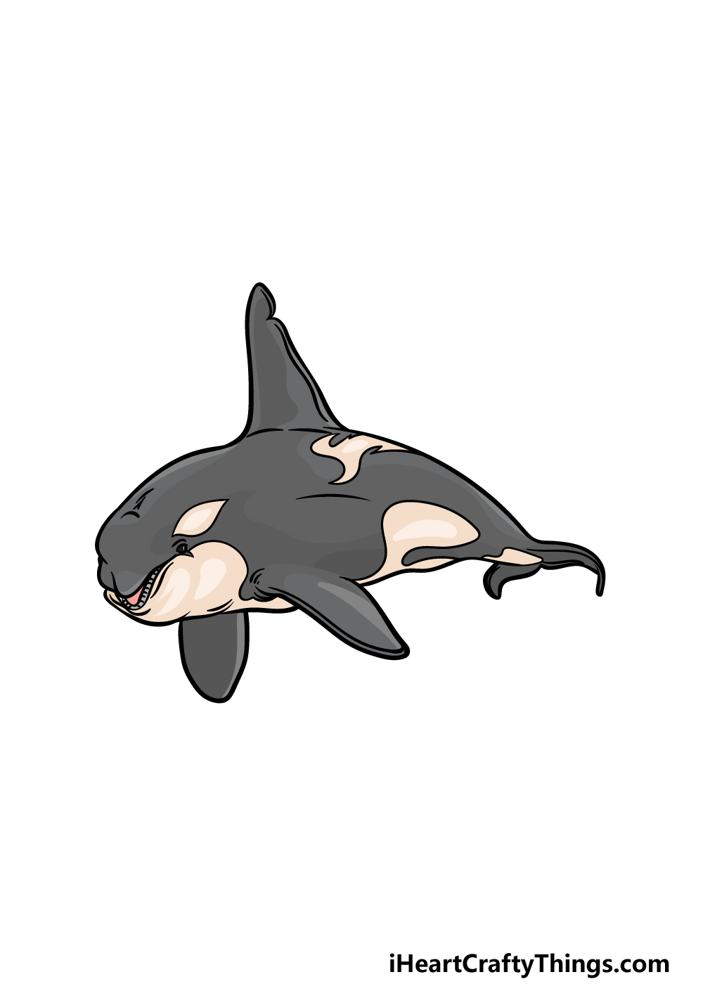 how to draw a killer whale step 6