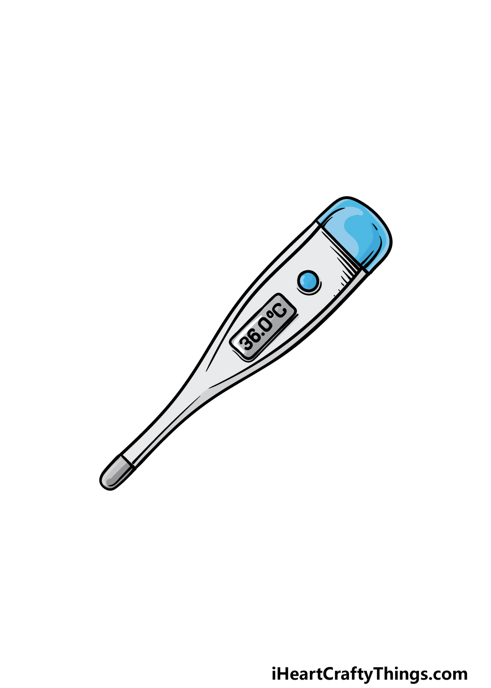 how to draw a thermometer step 6