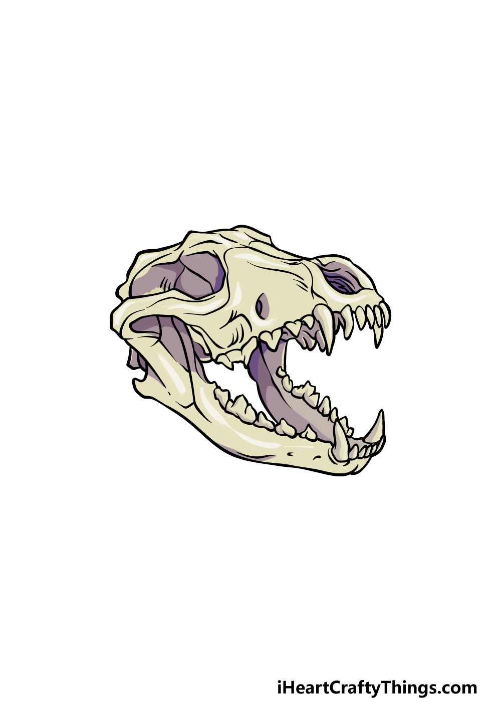 how to draw a Wolf Skull step 6