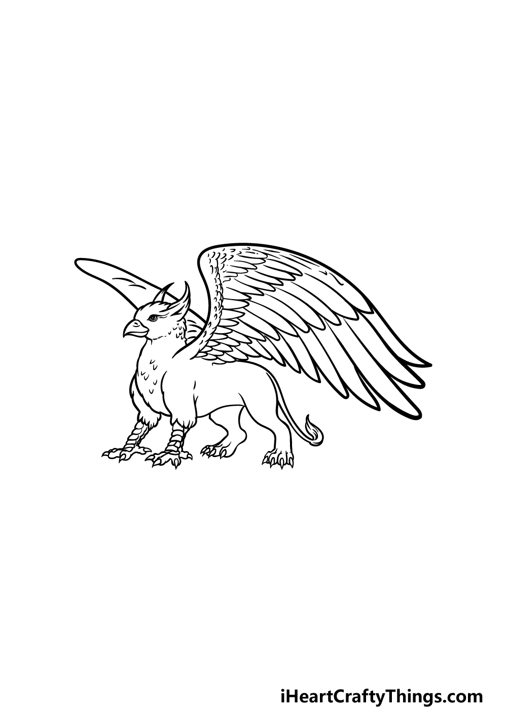 how to draw a Griffin step 6