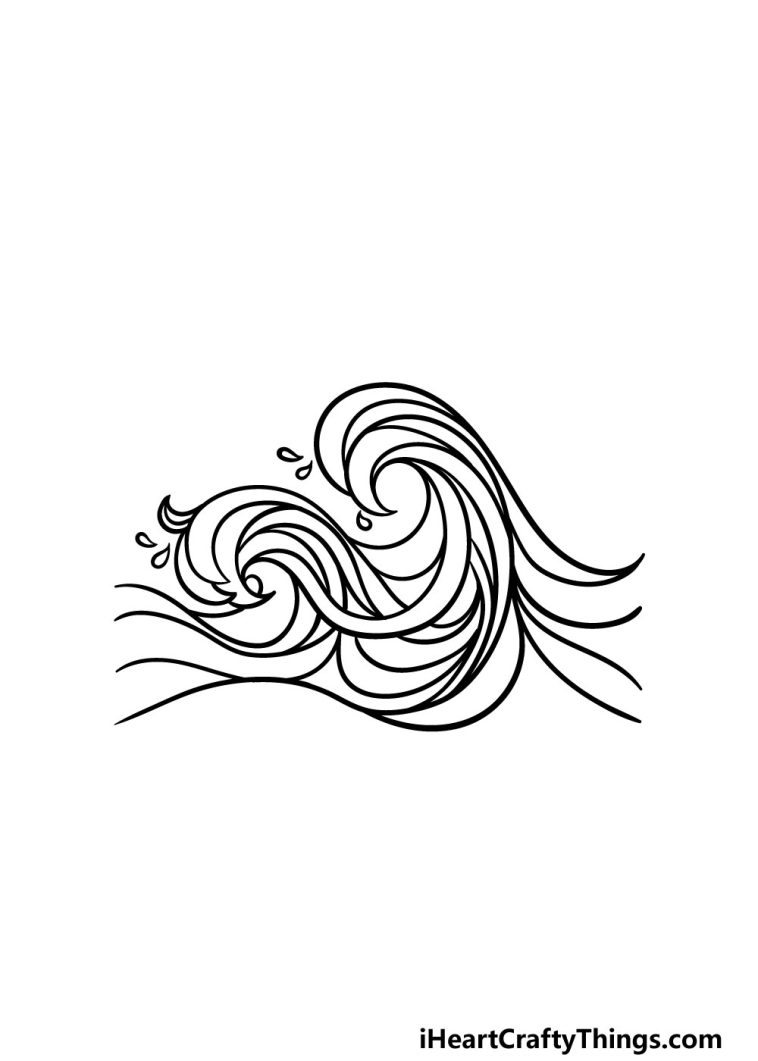 Ocean Waves Drawing - How To Draw Ocean Waves Step By Step