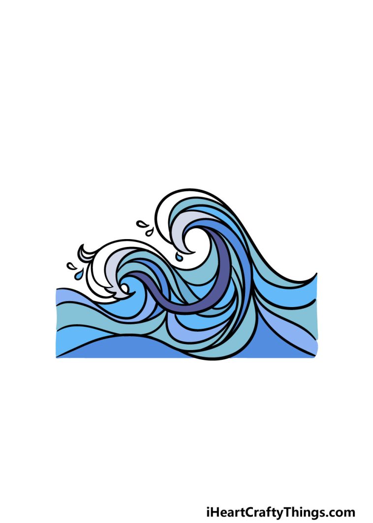 Ocean Waves Drawing - How To Draw Ocean Waves Step By Step