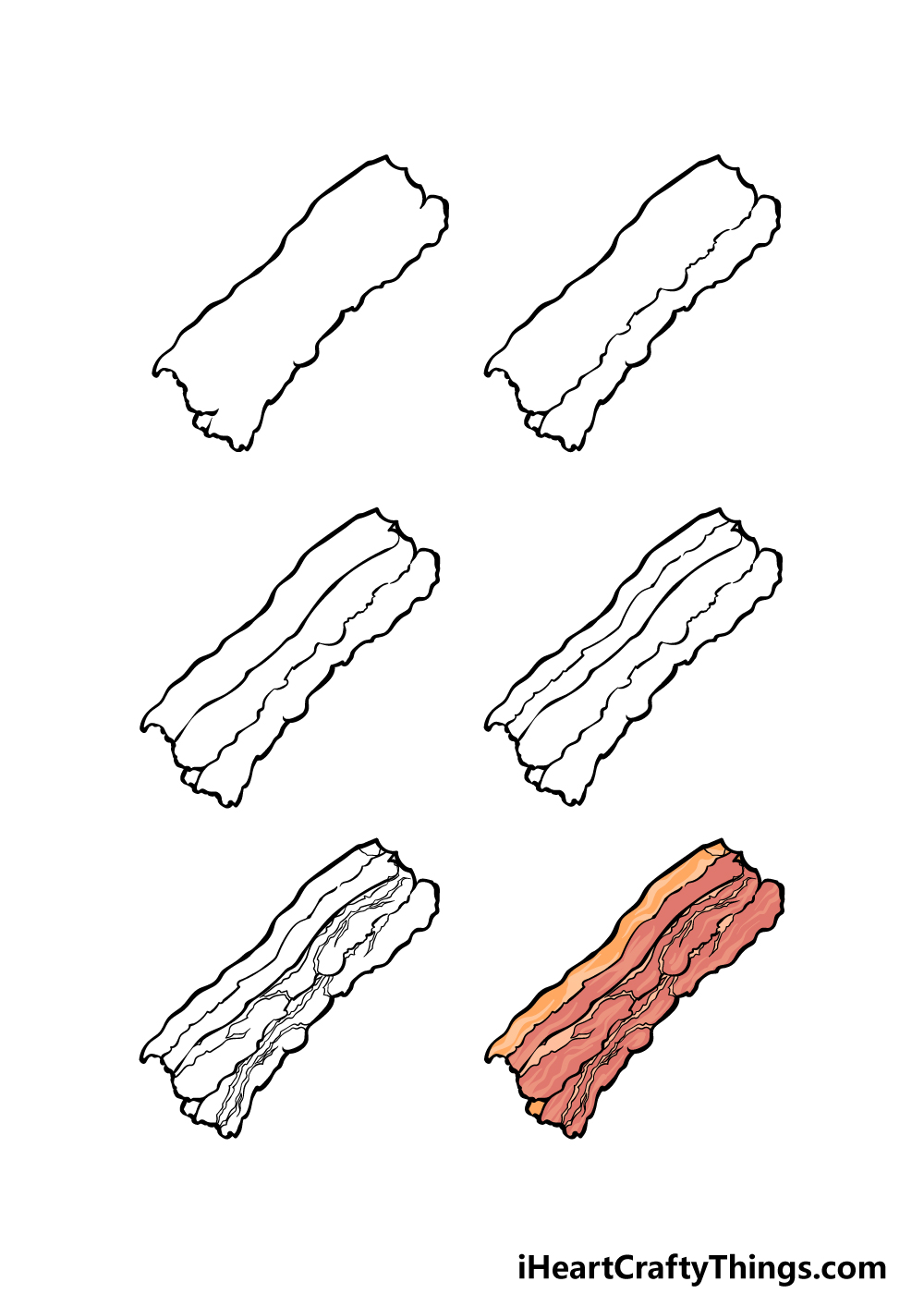 strip of bacon drawing