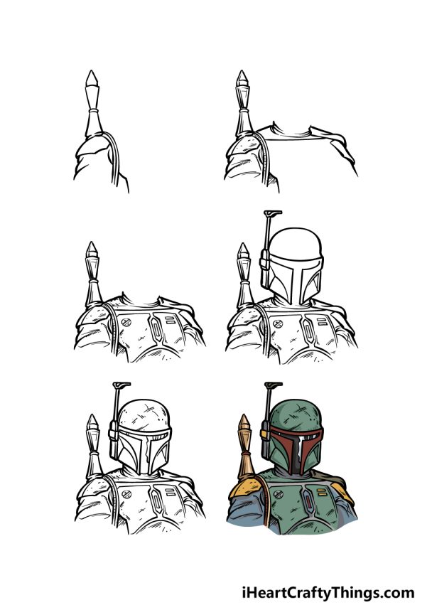 Boba Fett Drawing How To Draw Boba Fett Step By Step