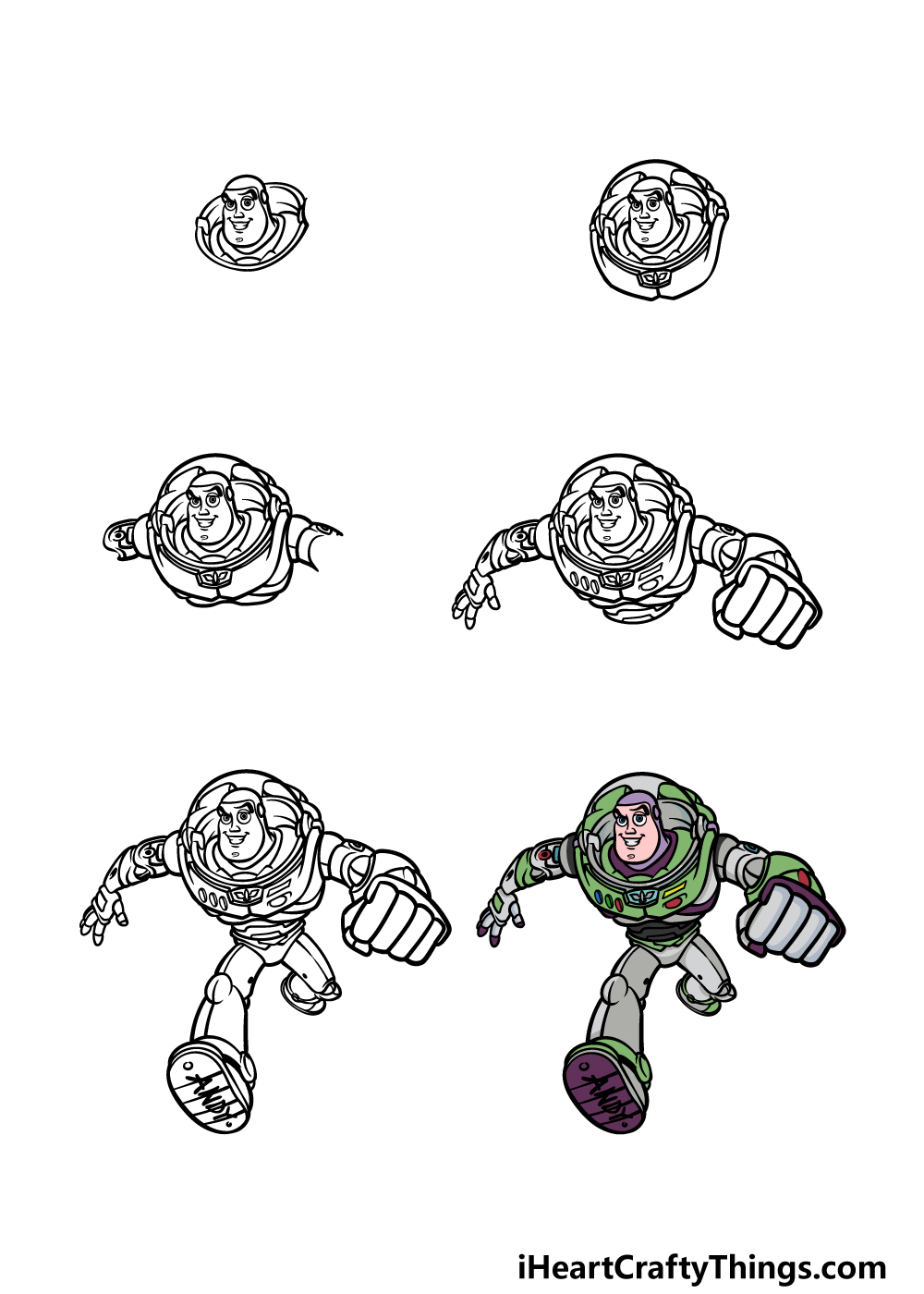 buzz lightyear drawing step step