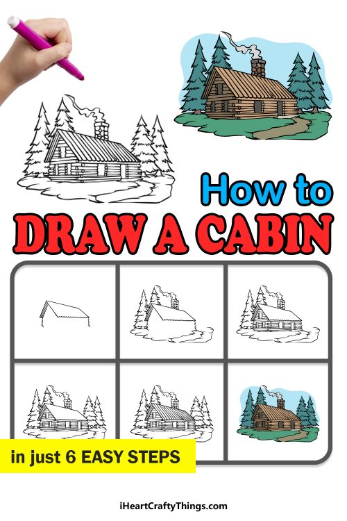 Cabin Drawing How To Draw A Cabin Step By Step