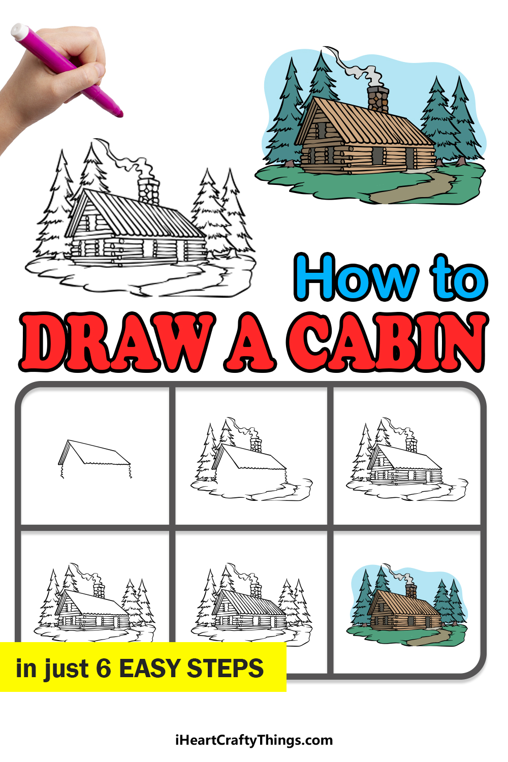 Cabin Drawing Beautiful Image  Drawing Skill