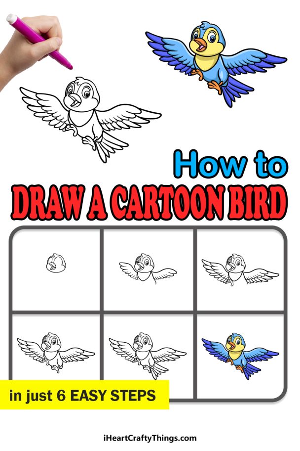 Cartoon Bird Drawing - How To Draw A Cartoon Bird Step By Step