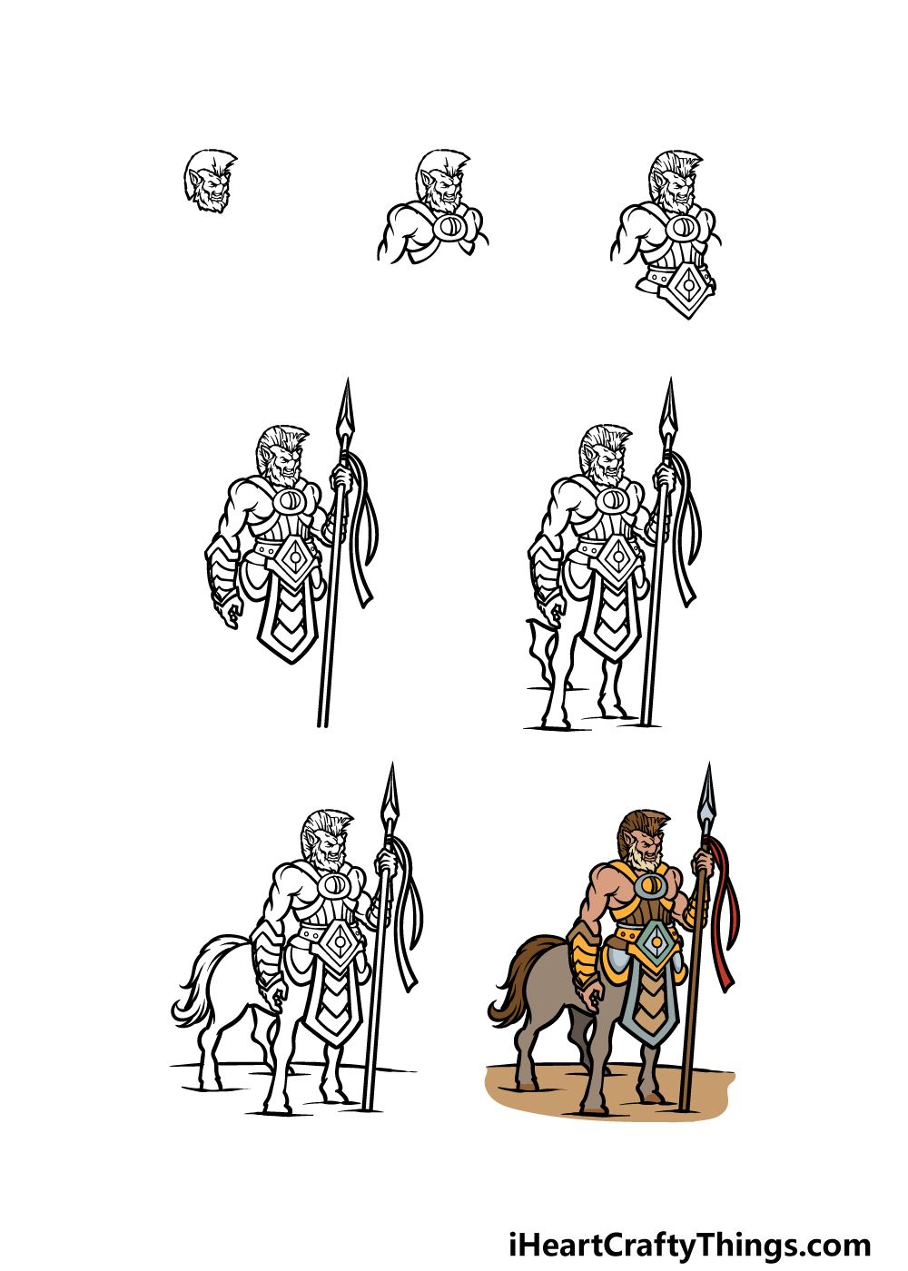 how to draw a Centaur in 7 steps