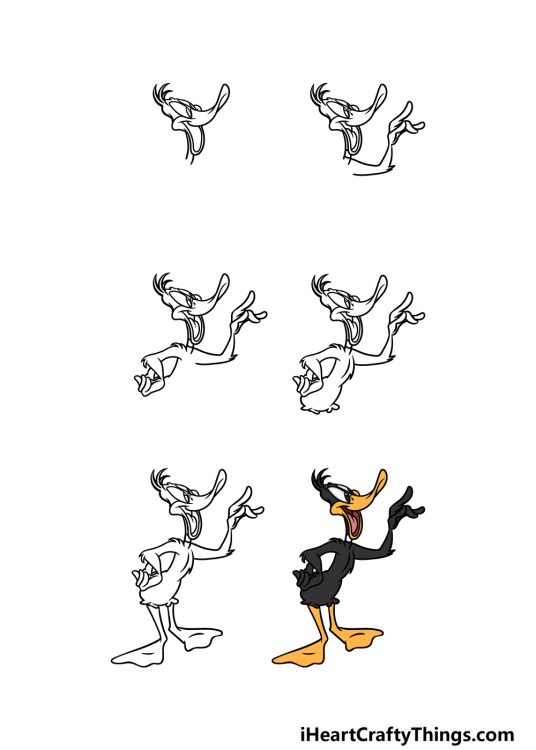 Daffy Duck Drawing How To Draw Daffy Duck Step By Step