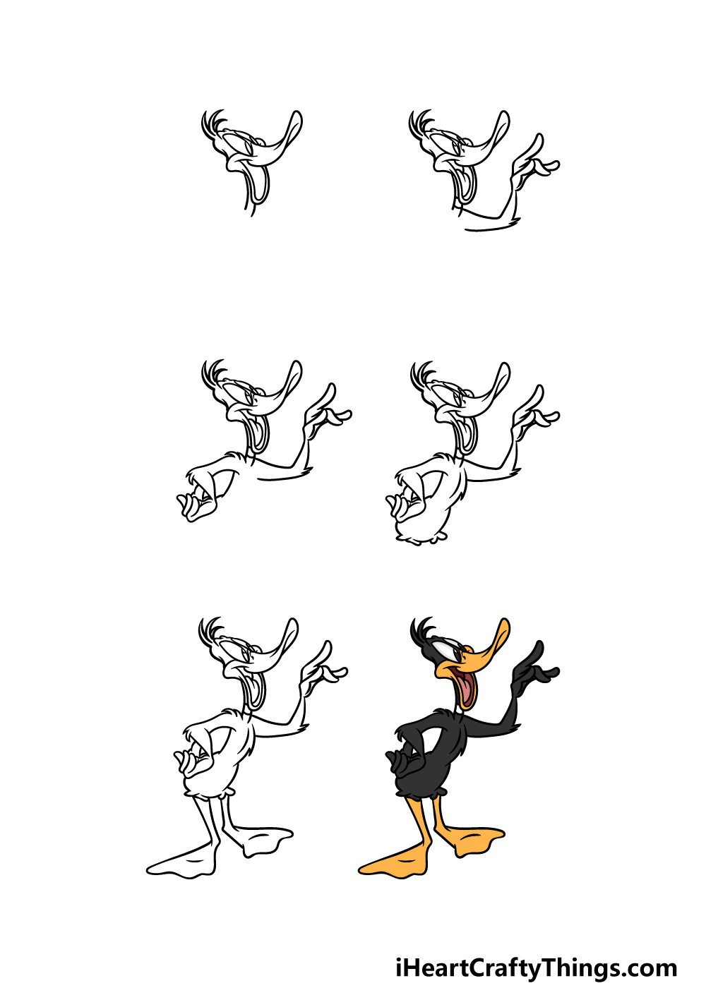 How To Draw Daffy Duck Step By Step