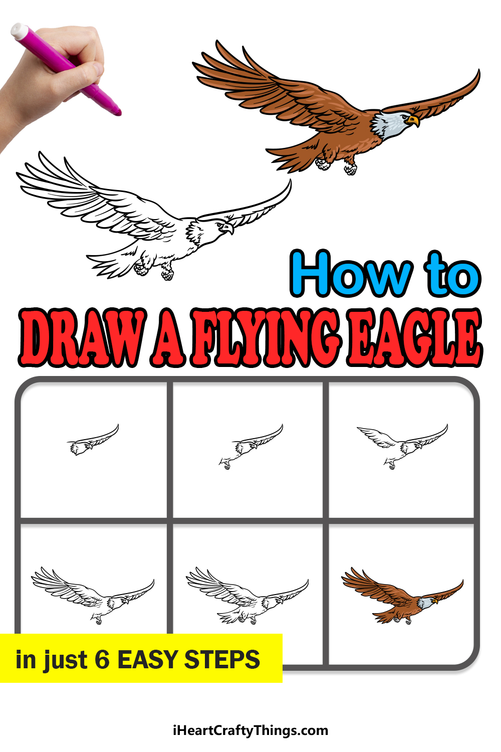 simple flying hawk drawing