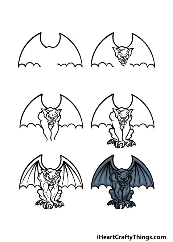 Gargoyle Drawing How To Draw A Gargoyle Step By Step