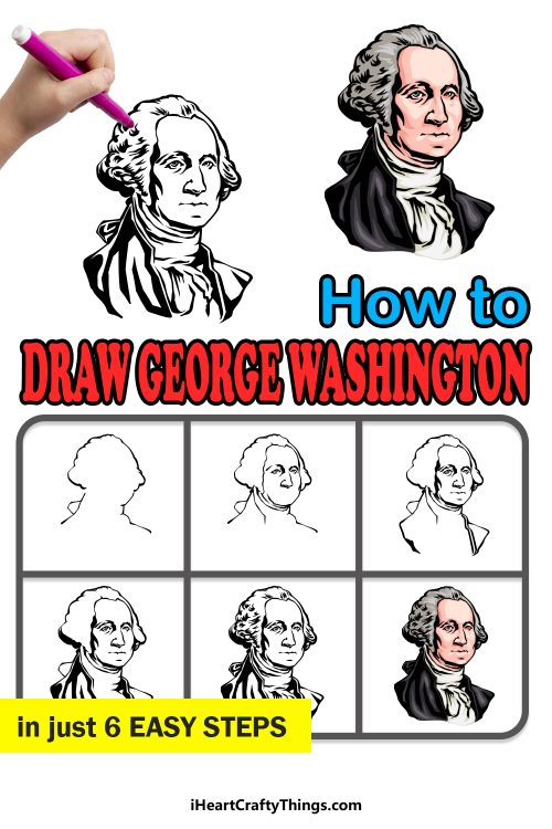 George Washington Drawing - How To Draw George Washington Step By Step