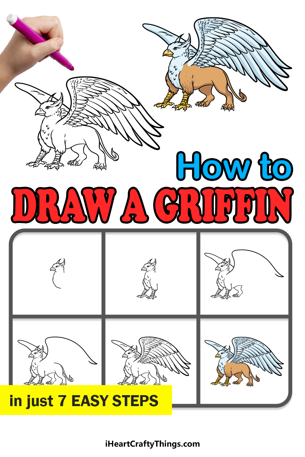 how to draw a Griffin in 7 easy steps