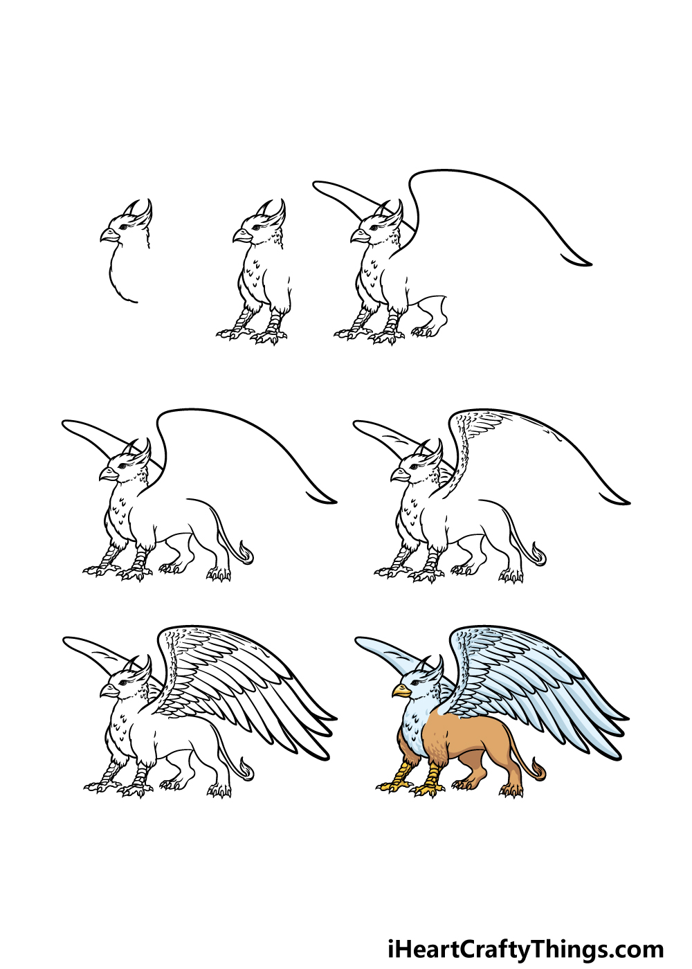 how to draw a Griffin in 7 steps