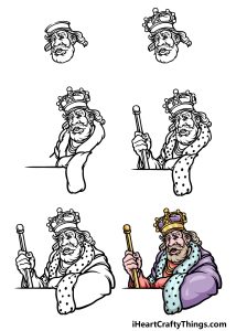 King Drawing - How To Draw A King Step By Step