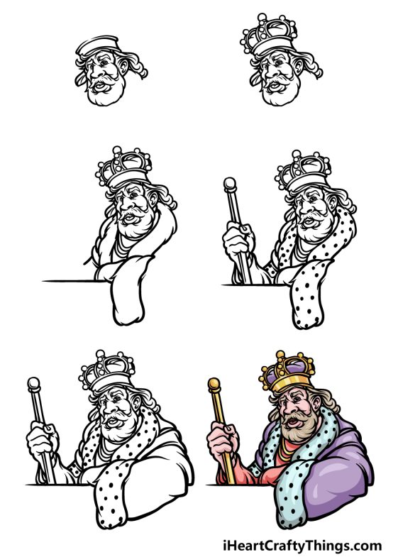 King Drawing How To Draw A King Step By Step