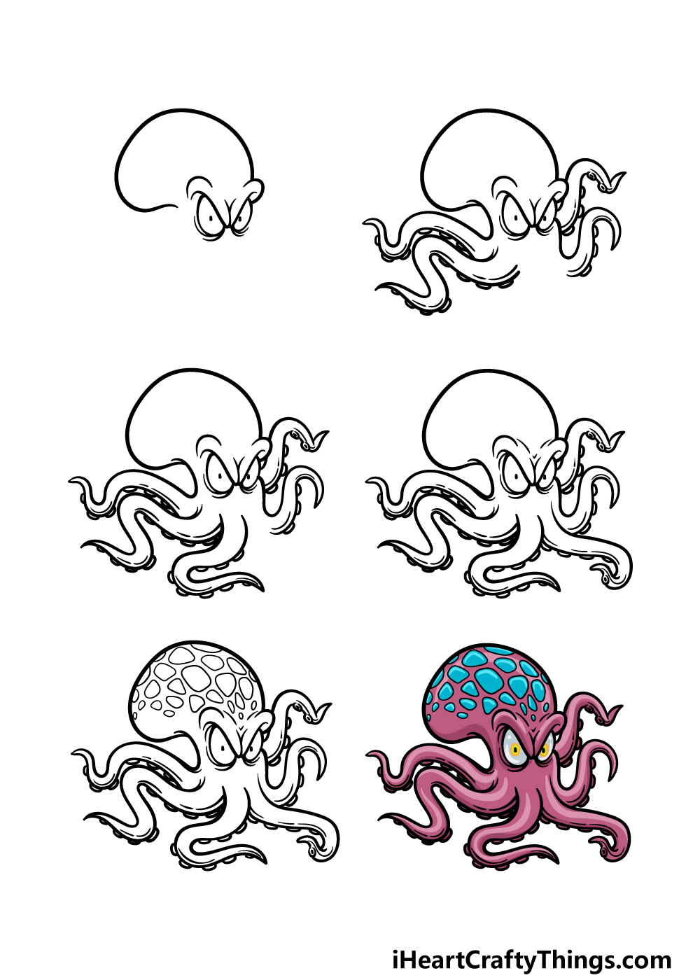 how to draw the Kraken in 6 steps