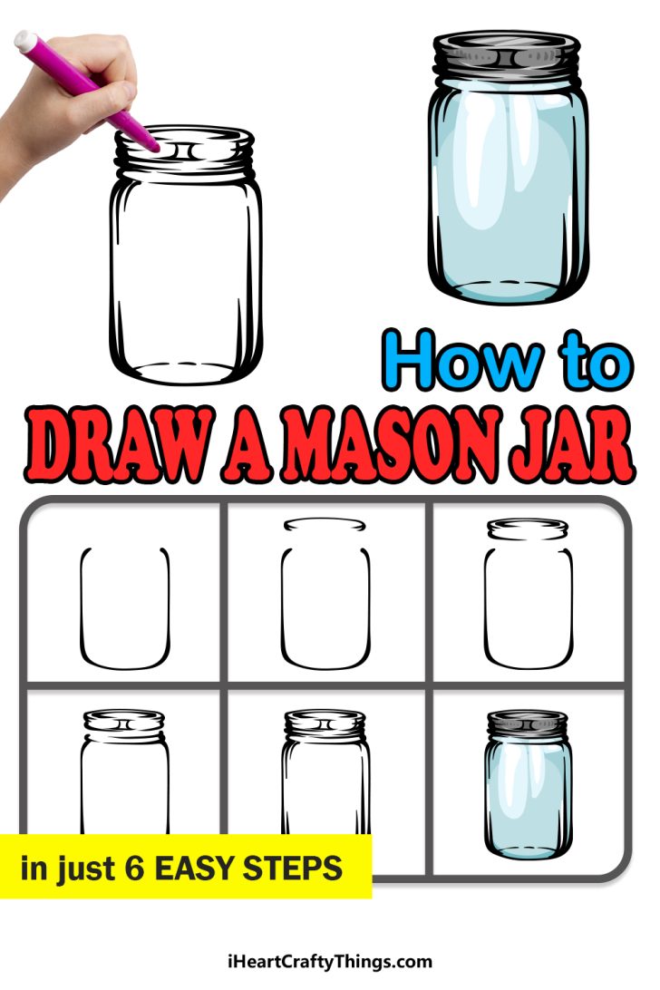 Mason Jar Drawing How To Draw A Mason Jar Step By Step