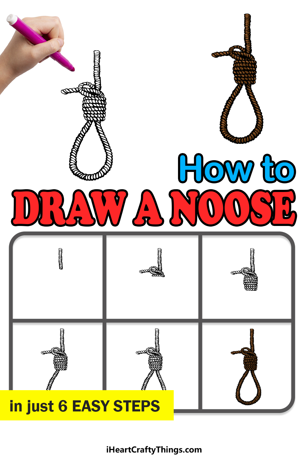 how to draw a noose in 6 easy steps