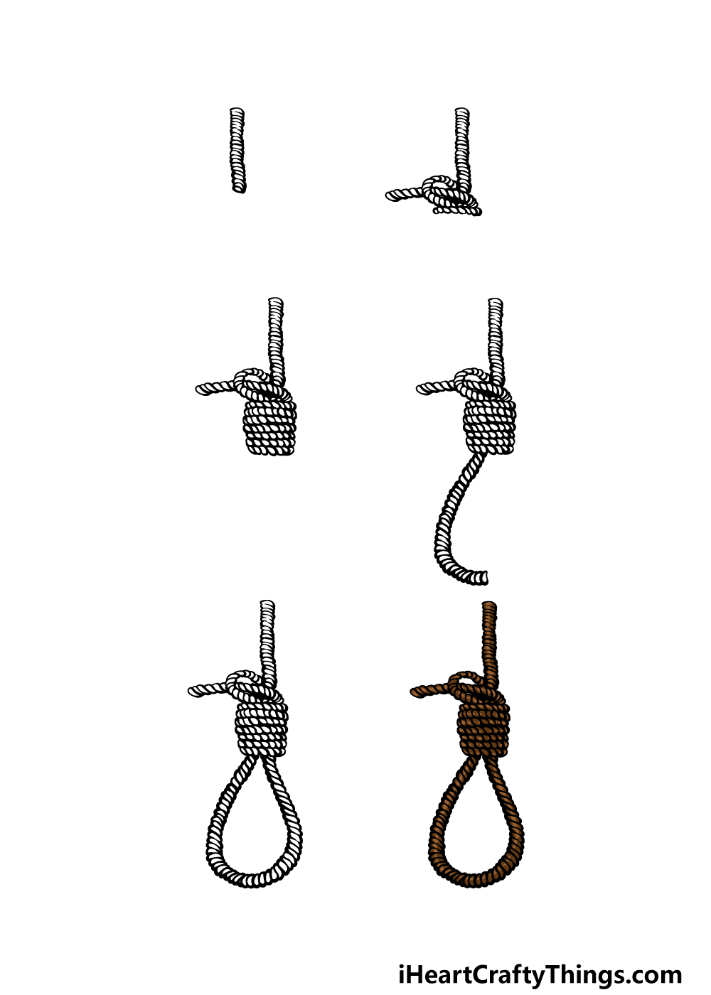 how to draw a noose in 6 steps