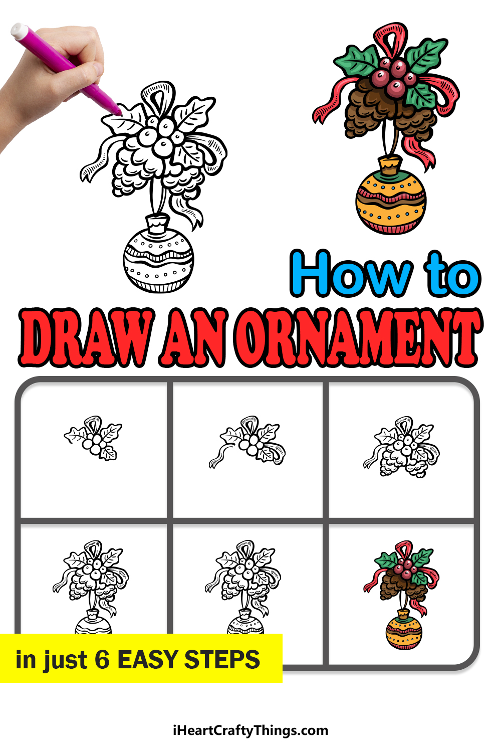 how to draw an ornament in 6 easy steps