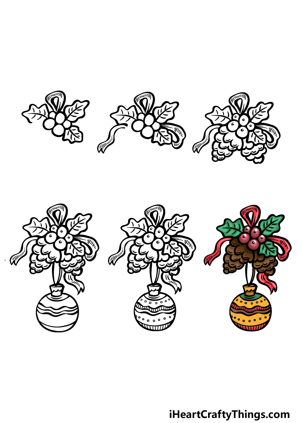 how to draw an ornament in 6 steps