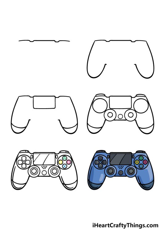 PS4 Controller Drawing - How To Draw A PS4 Controller Step By Step