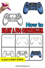 PS4 Controller Drawing - How To Draw A PS4 Controller Step By Step