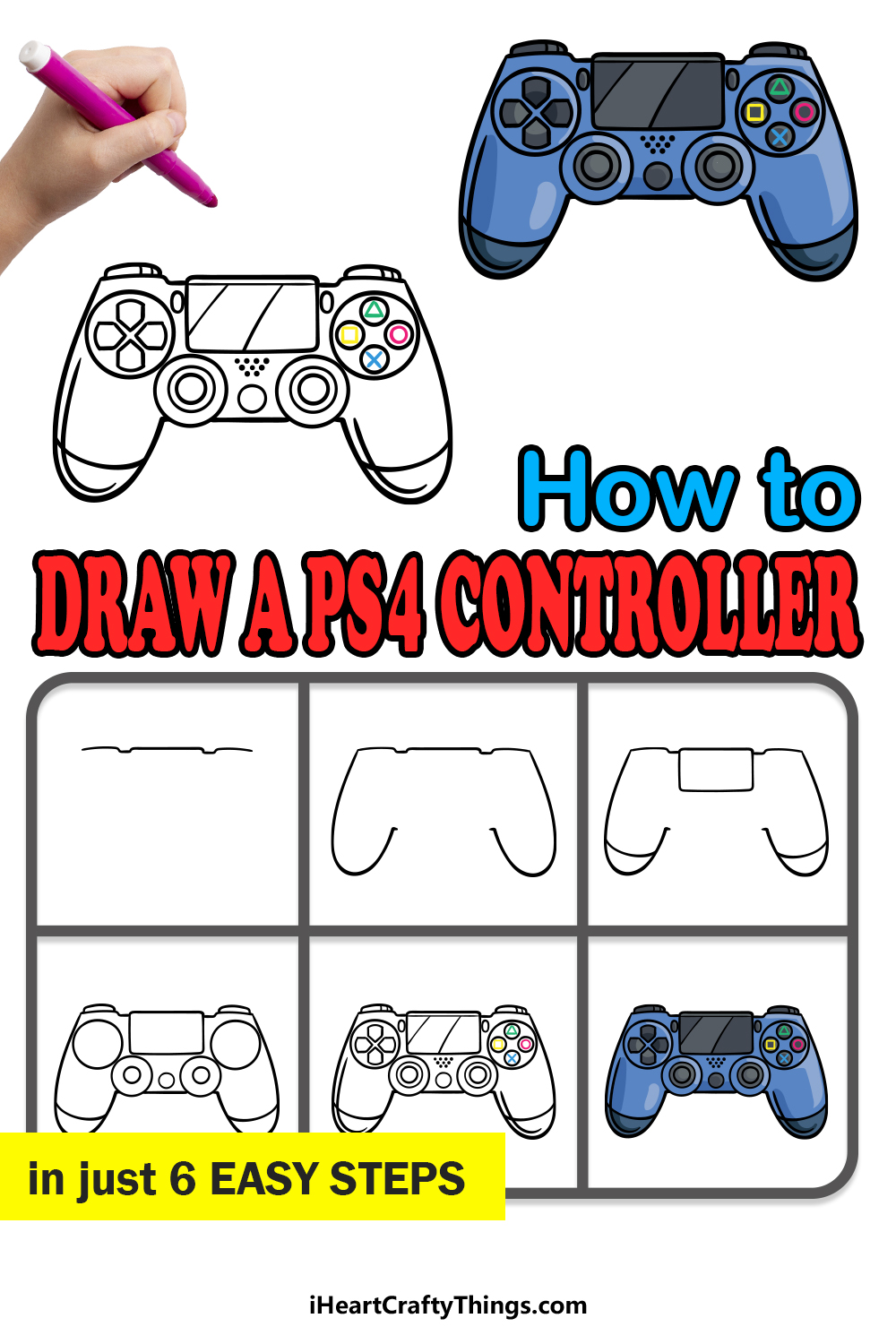 Ps4 Controller Drawing How To Draw A Ps4 Controller Step By Step