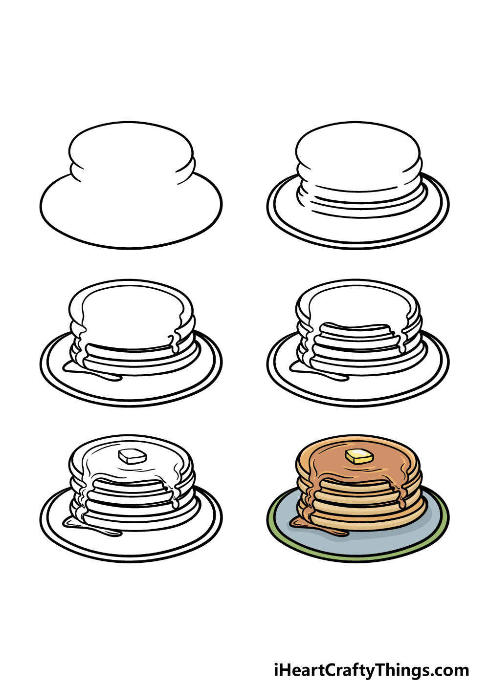 Delicious Pancakes Line Art Stock Illustration - Download Image Now -  Pancake, Stack, Line Art - iStock