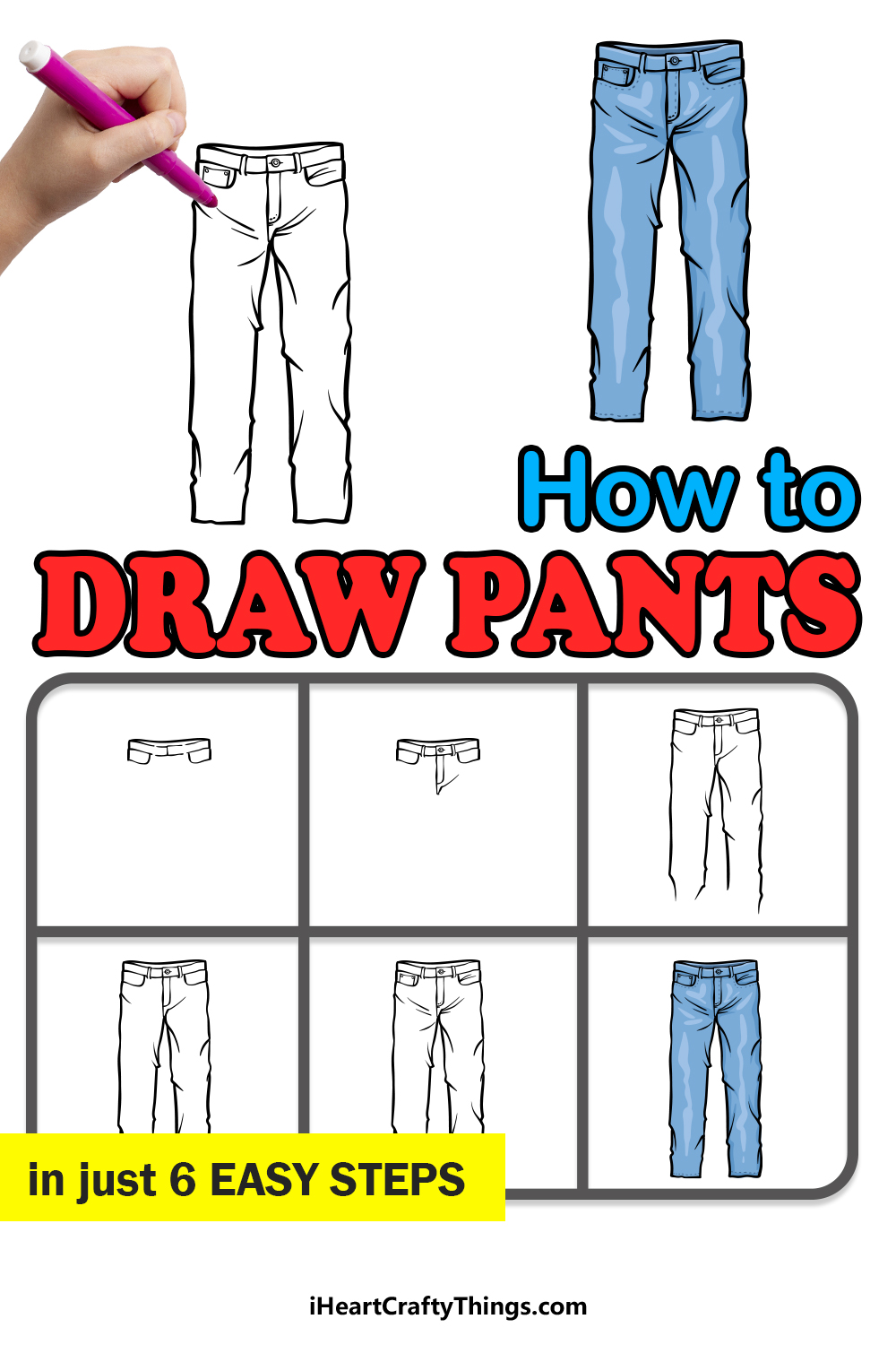how to draw pants in 6 easy steps