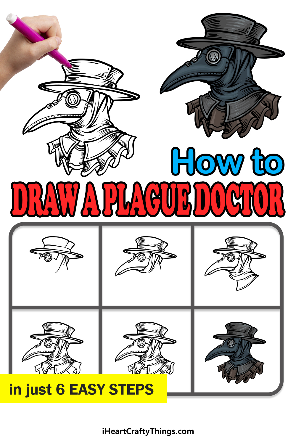 black plague doctor mask drawing