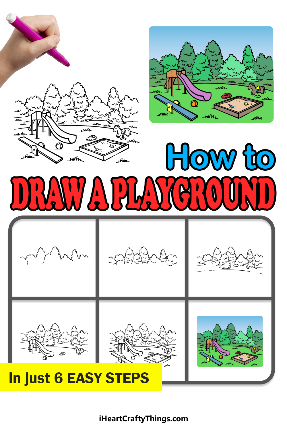 how to draw a Playground in 6 easy steps