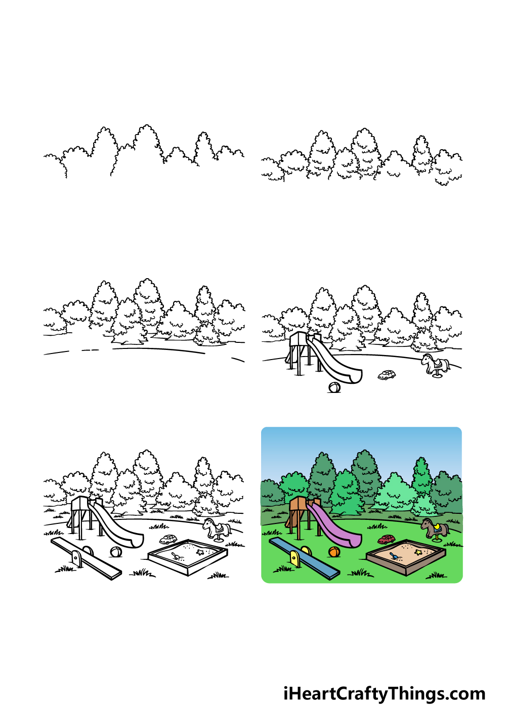 how to draw a Playground in 6 steps