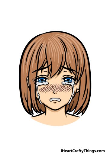 how to draw a sad anime image